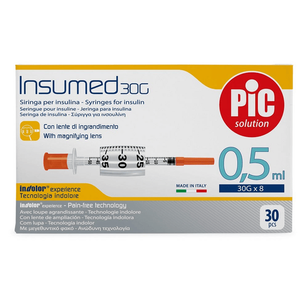 Pic Siringa Per Insulina 0,5ml 29g 12,7mm 30 Pezzi — confronto prezzi
