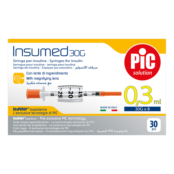 Pic Siringa Per Insulina 0,3 30g 8mm 30 Pezzi — confronto prezzi
