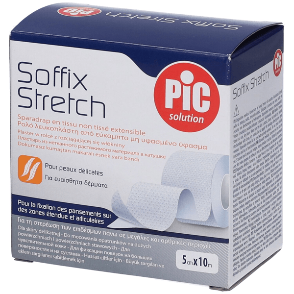 Pic Soffix Stretch Cerotto Per Fissaggio In Rotolo Estendibile TNT 5 x 1000 cm 1 Pezzo