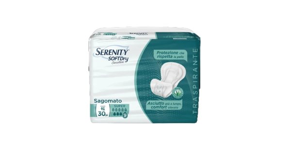 Serenity Softdry Sensitive Pannolone Sagomato Super 30 Pezzi