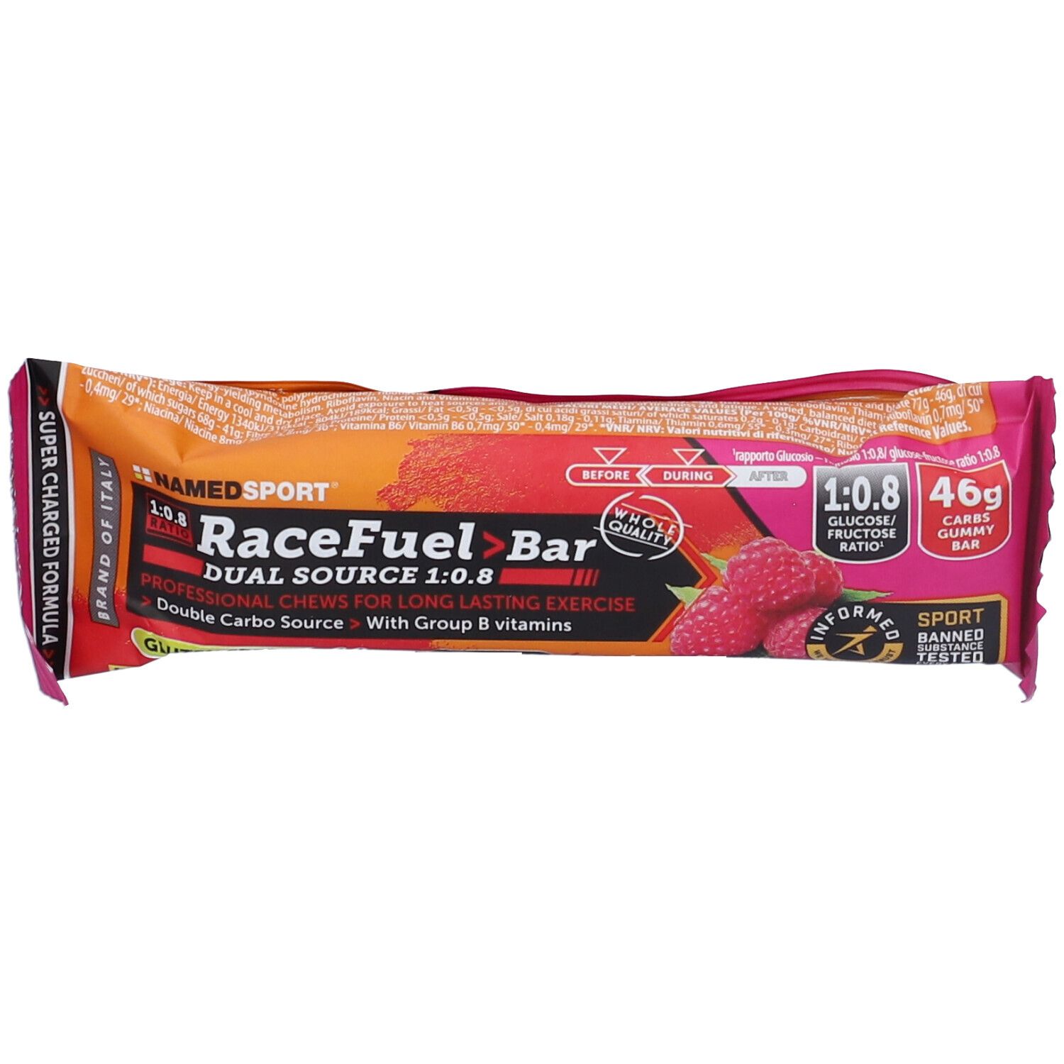 NAMEDSPORT Race Fuel Bar Barretta Gommosa Lampone 60 g Snack — confronto prezzi