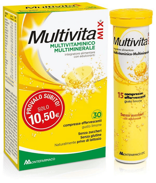 Multivitamix Integratore Di Vitamine E Minerali Senza Zuccheri 30 Compresse Effervescenti
