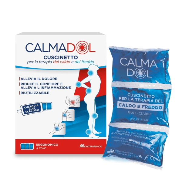 Calmadol Cuscinetto Effetto Caldo-Freddo Contro Dolori e Infiammazioni 14x24 cm