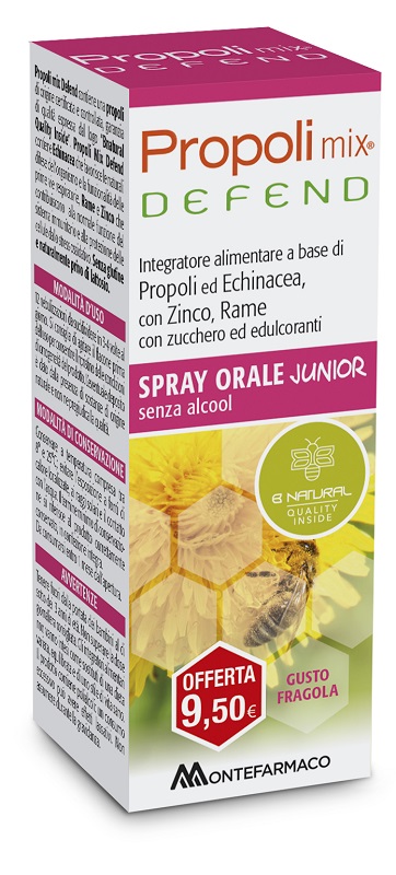 Propoli Mix Defend Integratore Per Le Difese Immunitarie E Le Vie Respiratorie Dei Bambini Spray Orale Junior 30ml