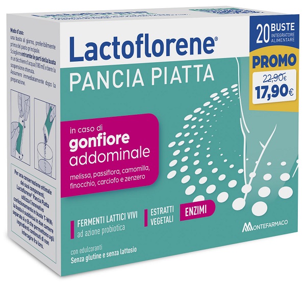 LACTOFLORENE PANCIA PIATTA 20 BUSTINE PROMO — confronto prezzi