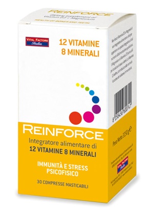 Reinforce 12 Vitamine + 8 Minerali 30 Compresse Masticabili pz masticabili