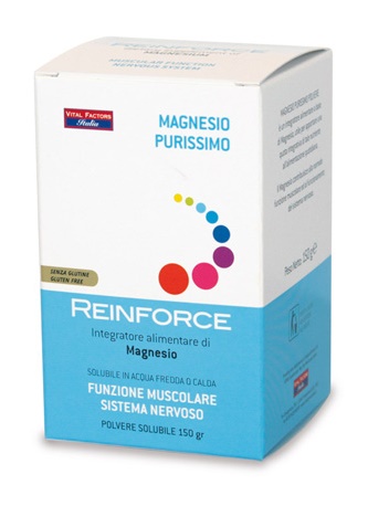 Reinforce Magnesio Integratore Per La Funzione Cerebrale E Muscolare Polvere Solubile Orale 150 Grammi