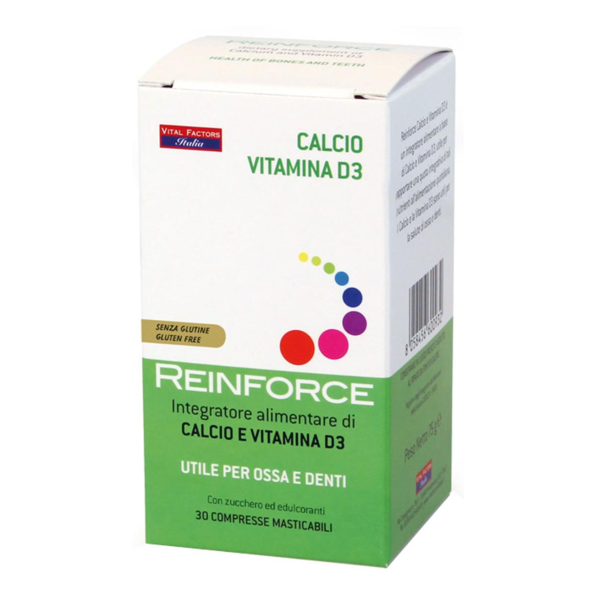 Reinforce calcio + vitamina d3 30 compresse masticabili — confronto prezzi