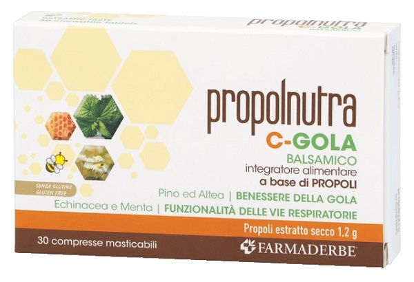 Farmaderbe Propolnutra C-Gola Integratore Alimentare, 30 compresse masticabili — confronto prezzi