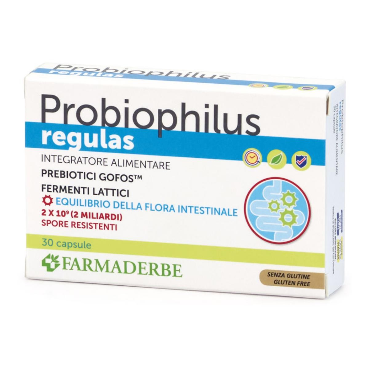 Farmaderbe Probiophilus Regulas Integratore Equilibrio Intestinale, 30 Capsule — confronto prezzi