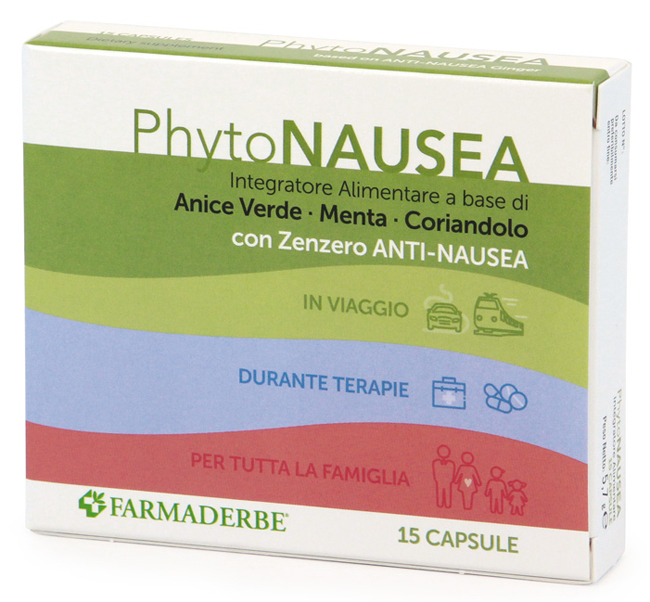 Farmaderbe Phyto Nausea Integratore Alimentare, 15 Capsule