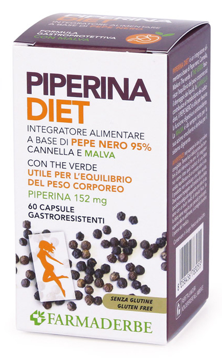 Farmaderbe Piperina Diet Integratore Alimentare, 60 Compresse — confronto prezzi