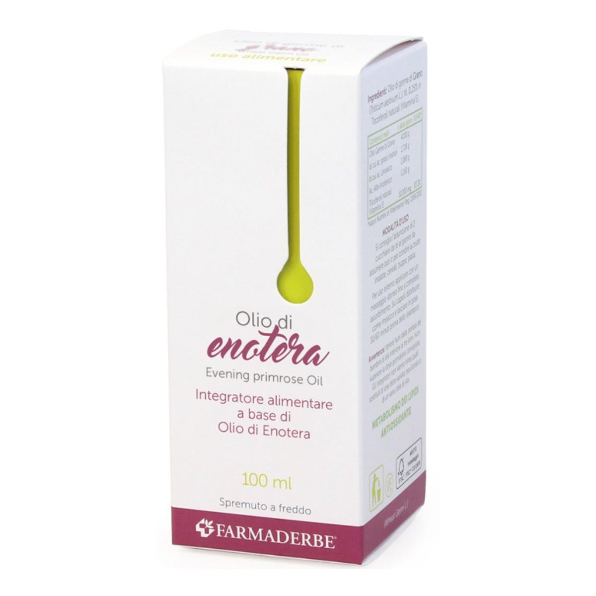 Farmaderbe Olio Alimentare di Enotera, 100ml — confronto prezzi