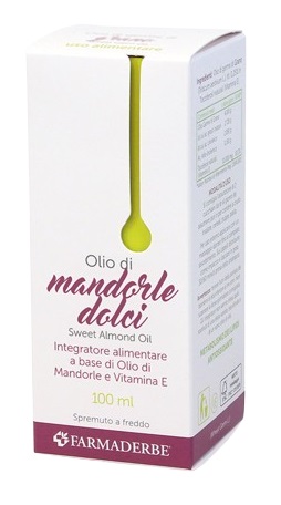 Farmaderbe Olio Alimentare di Mandorle Dolci Integratore e Uso Esterno, 100ml