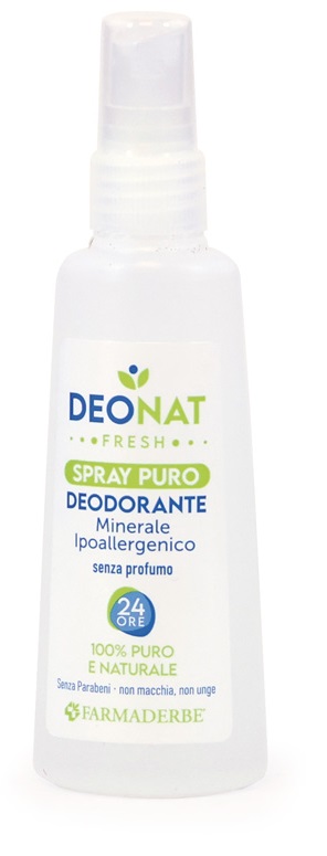 Farmaderbe Deonat Fresh Spray Puro 100% Deodorante Senza Profumo, 100ml
