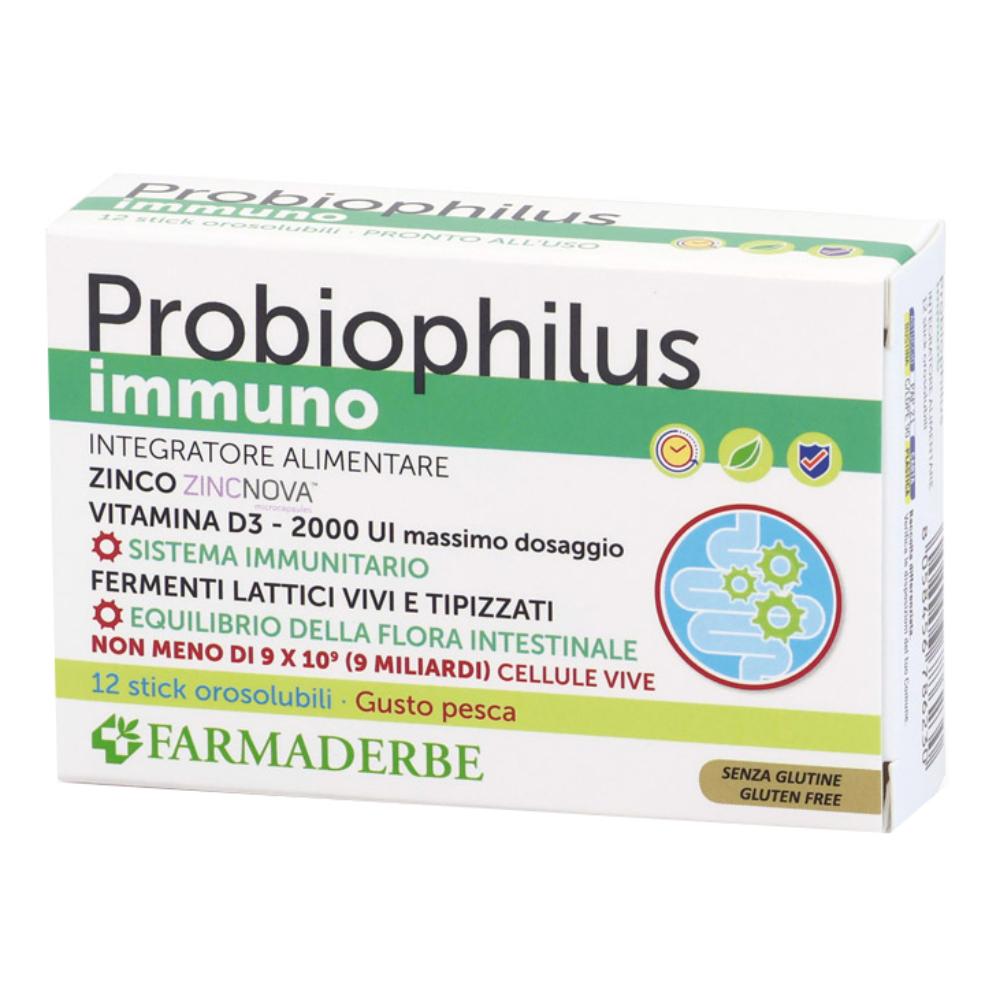 Probiophilus Immuno 12Stick Pack Orosolubili Gusto Pesca 12 g Polvere per soluzione orale — confronto prezzi