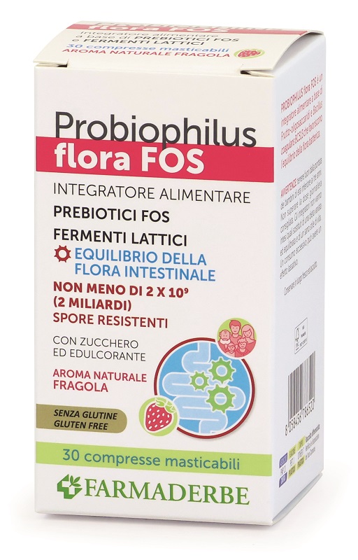 Farmaderbe Probiophilus Flora FOS Integratore Alimentare per l'Intestino, 30 compresse — confronto prezzi