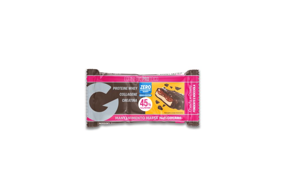 Giusto Barretta proteica al cioccolato fondente e nocciola Ricostituente muscolare, 30 g
