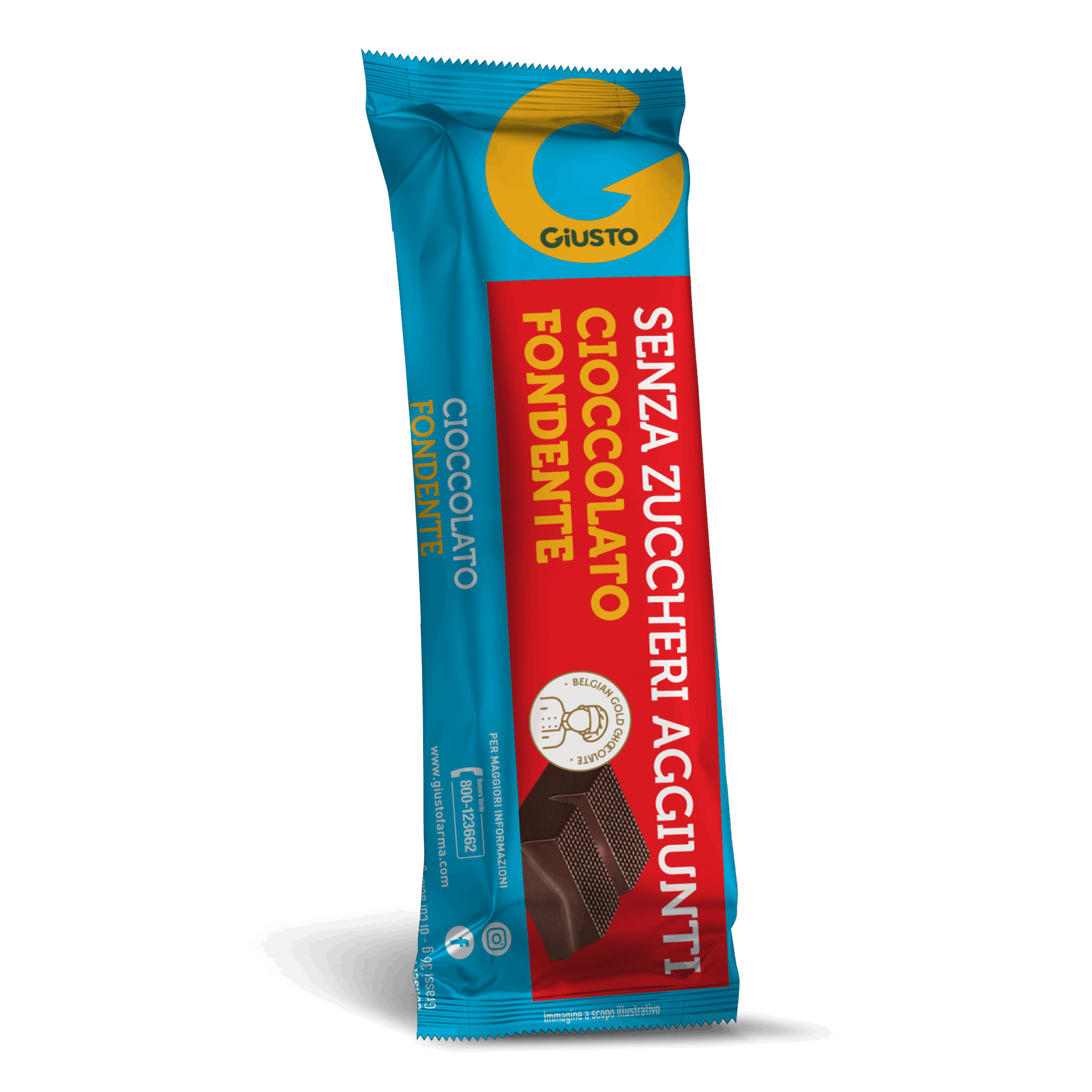 Giusto Senza Zuccheri Aggiunti Barretta di Cioccolato Fondente 42 g
