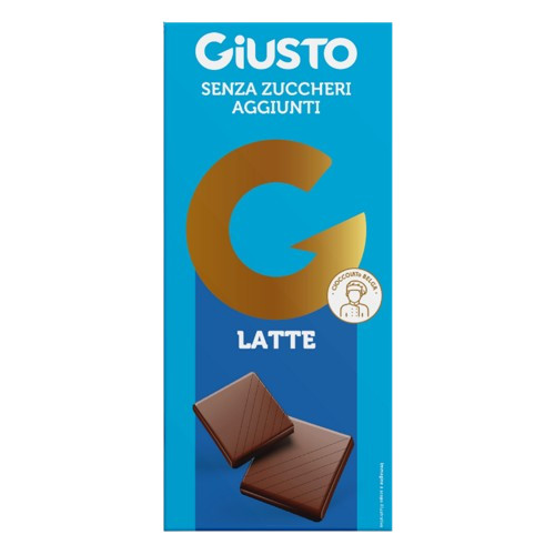 Giusto Tavoletta Di Cioccolato Al Latte Senza Zuccheri Aggiunti e Senza Glutine 85 G