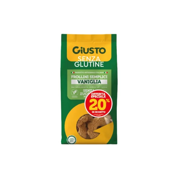 Frollini Semplici Vaniglia Senza Glutine Senza Zuccheri Aggiunti 200 g GIUSTO SENZA GLUTINE