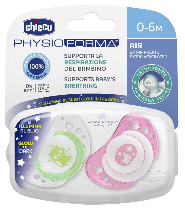 Chicco Physio Air 0-6m Succhietto In Silicone 2 Pezzi