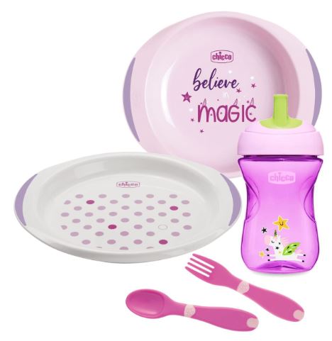 Chicco All You Need Set Pappa 12M+ Colore Rosa, 1 Cup + 2 Piatti + 2 Posate — confronto prezzi