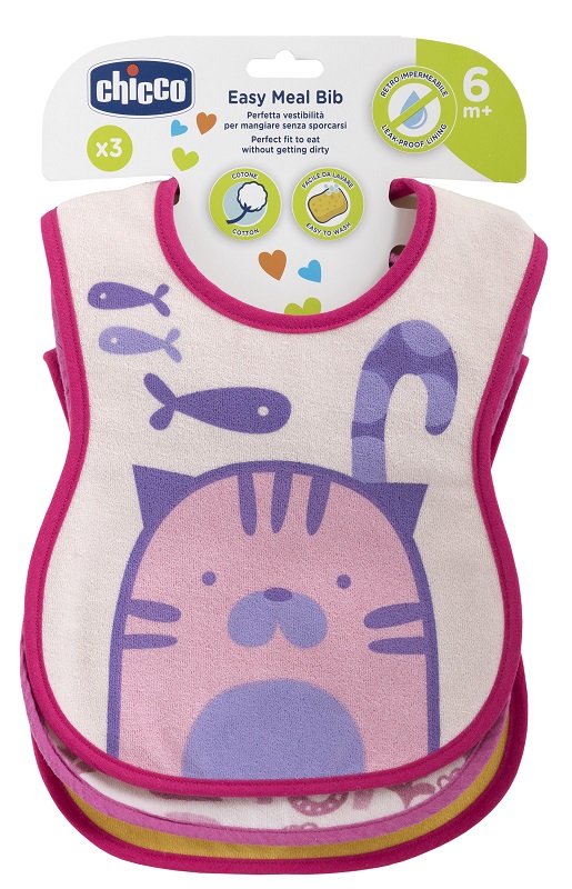 Bavaglini Chicco Pappa 6M+ Bimba | Retro Impermeabile | 3 Pezzi — confronto prezzi
