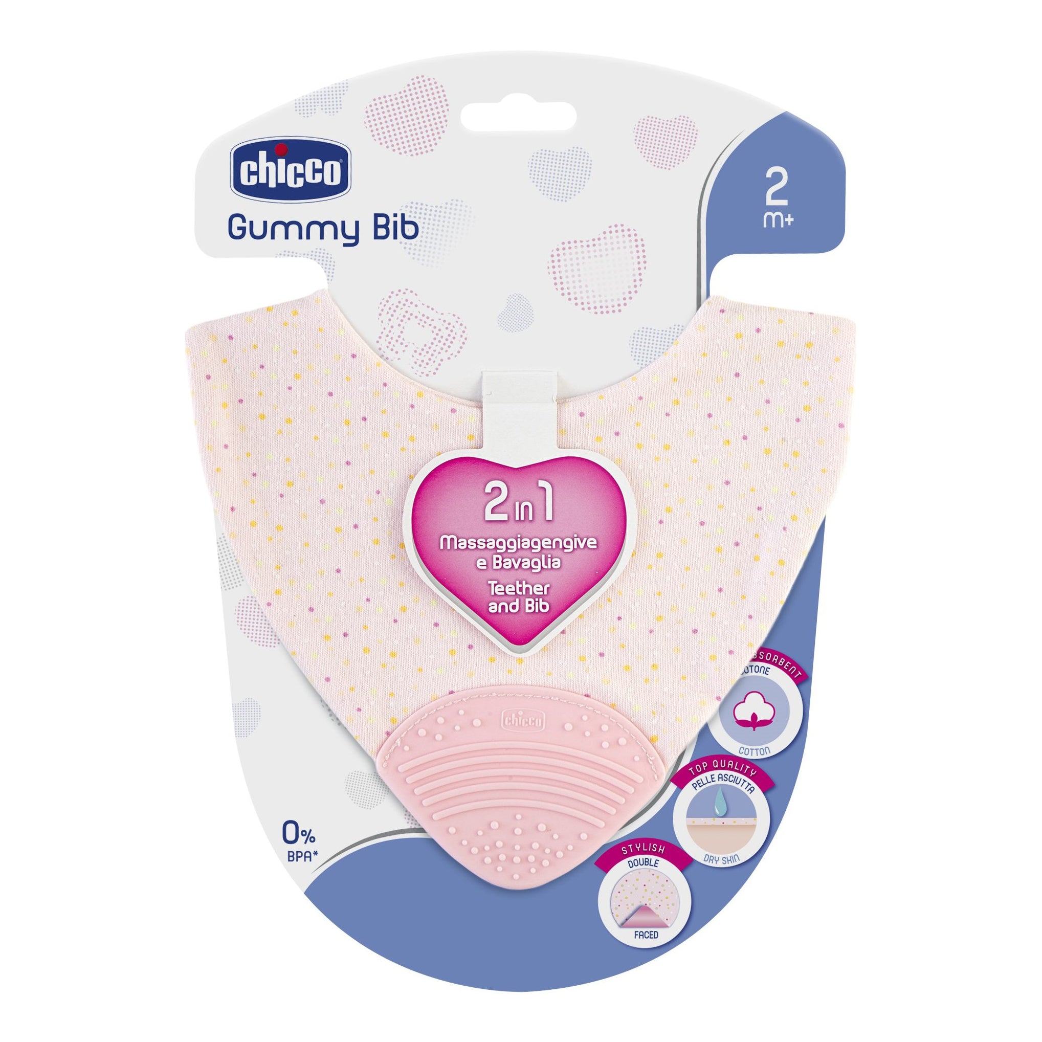 Chicco Bavaglino Gummy Bib Bavaglino Rosa A Pois Con Massaggiagengive — confronto prezzi