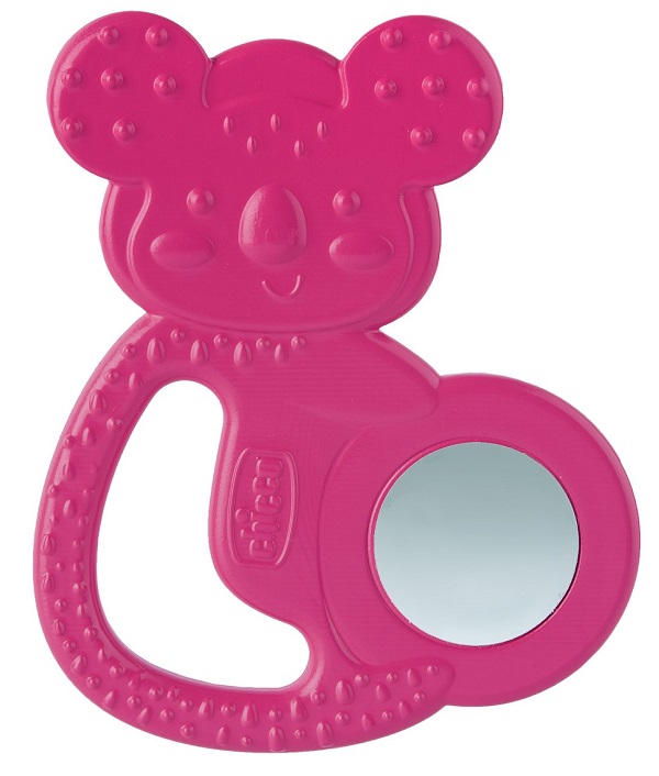 Chicco Massaggiagengive Koala Refrigerante in Acciaio Inox 4M+ Rosa, 1 Pezzo