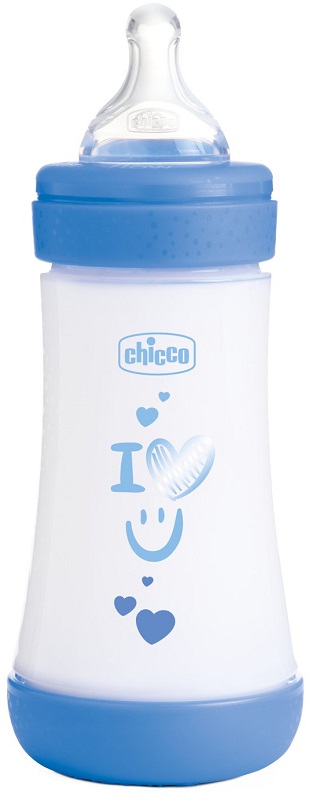 Chicco Perfect 5 - Biberon 2M+ Flusso Medio Capacità 240ml Azzurro