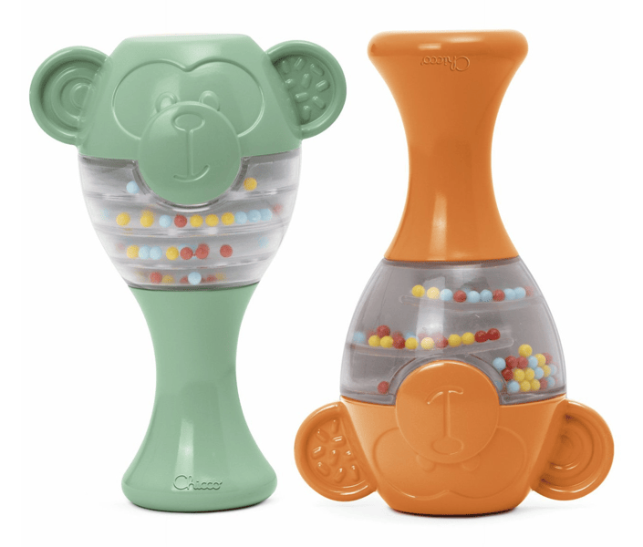 Chicco Maracas Eco+ Scimmie Verde Arancione Plastica 6-36 Mesi