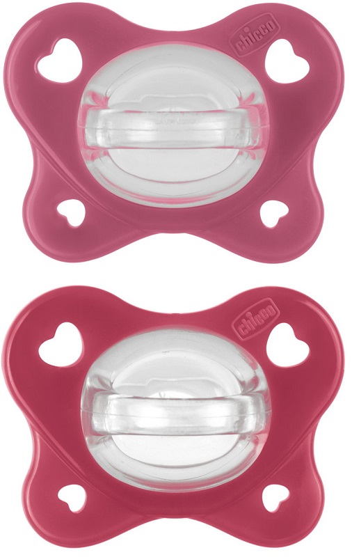 Chicco Physioforma - Dual Soft Succhietto Gommotto 16-36M Rosa, 2 pezzi
