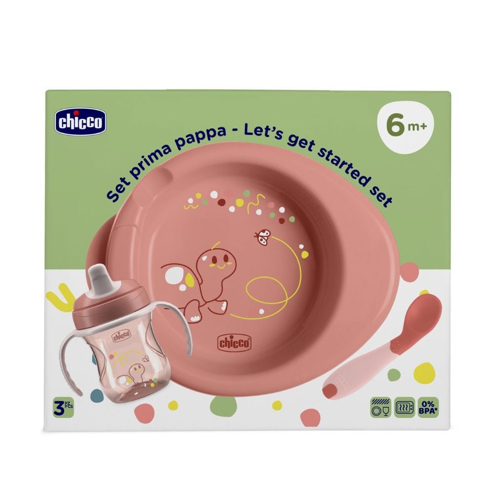 Chicco Set Svezzamento Piatto + Tazza + Cucchiaio 6m+ Colore Rosa — confronto prezzi
