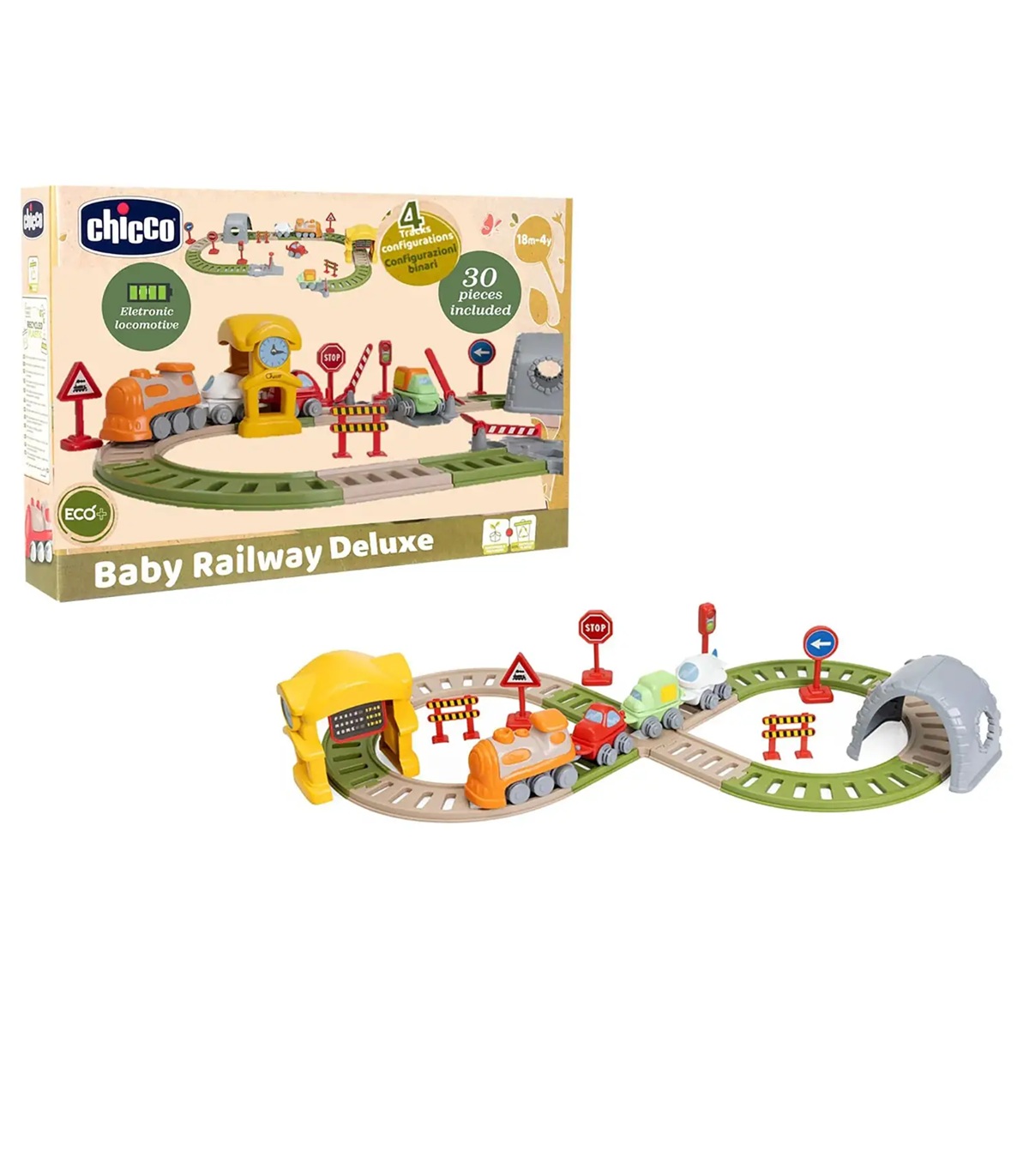 Chicco Trenino Elettronico ECO+ con 34 Accessori e Binari Modulari - Gioco Educativo per Bambini 18+ Mesi — confronto prezzi