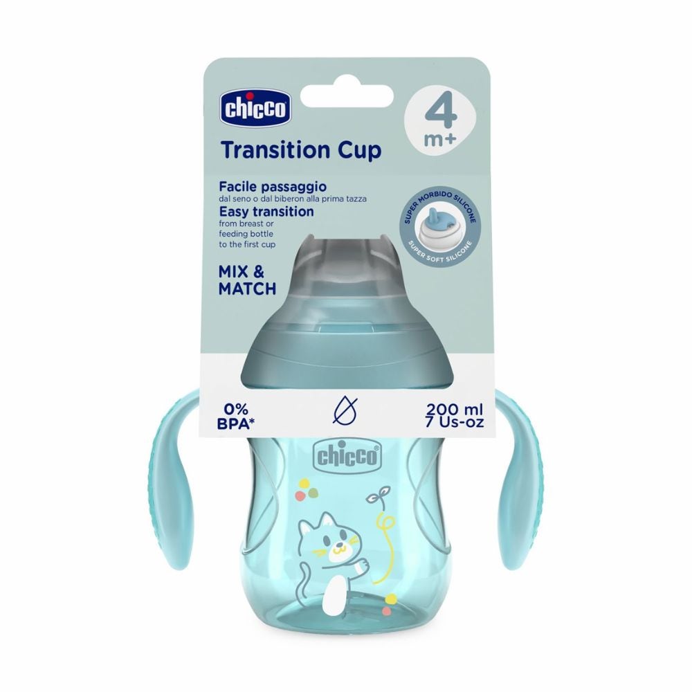 Chicco Transition Cup Tazza Con Beccuccio Morbido E Manici Removibili 4m+ Azzurro 200ml — confronto prezzi