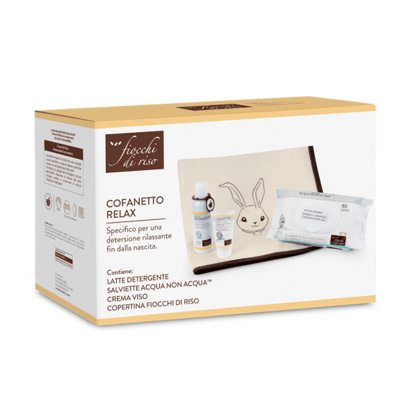 Fiocchi Di Riso Cofanetto Relax Latte Detergente + Crema Viso Protettiva Salviette Detergenti Copertina 1 pz Set
