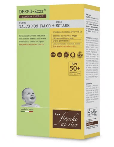 Fiocchi di Riso Bipacco Talco Non Talco Spray 100 ml + Latte Solare SPF 50+ 140 ml Protezione Solare