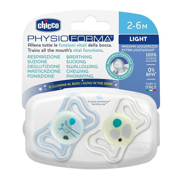 Chicco succhietto light lumi silicone 2-6m 2 pezzi — confronto prezzi
