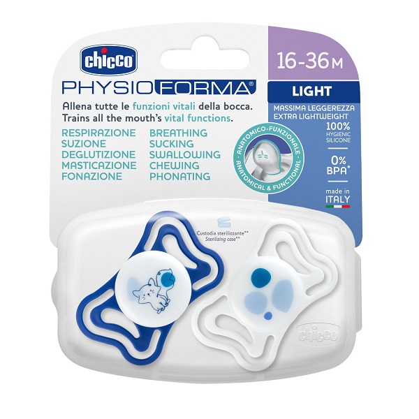 Chicco Physioforma Light 16-36 Mesi Succhietto In Silicone Colore Blu 2 Pezzi — confronto prezzi