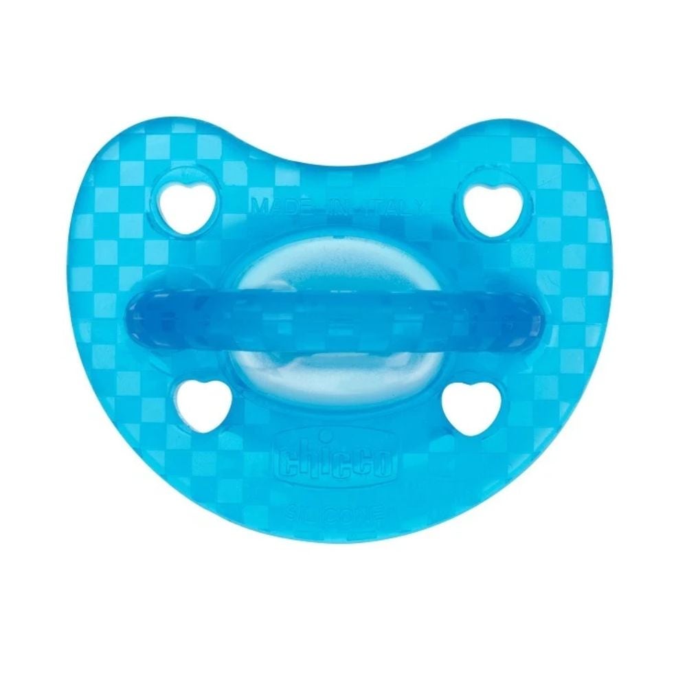 Chicco PhysioForma - Luxe Fluo Succhietto Gommotto 16-36M in Silicone Blu, 1 succhietto