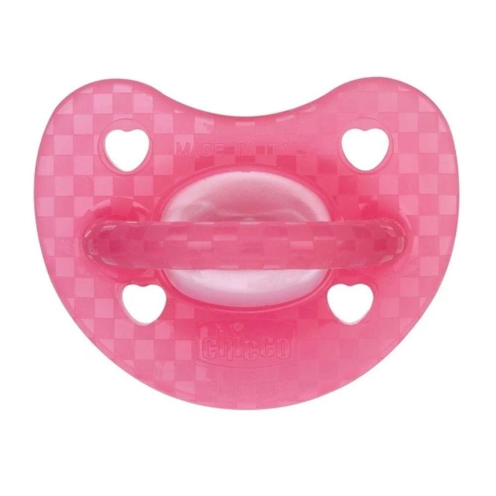 Chicco PhysioForma - Luxe Fluo Succhietto Gommotto 16-36M in Silicone Rosa , 1 succhietto