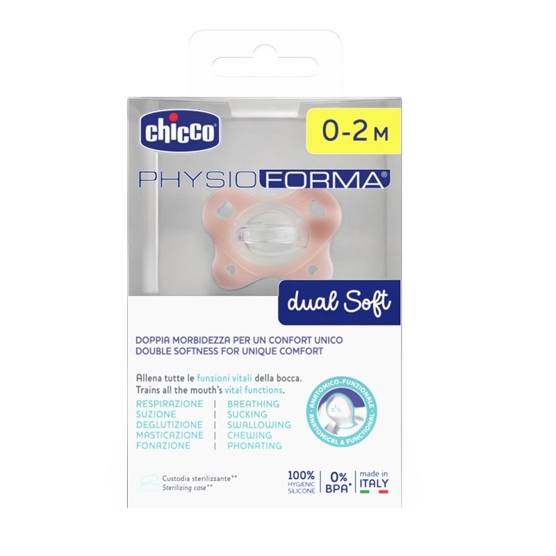 Chicco Physio Dual Soft Gommotto In Silicone 0-2m Colore Rosa — confronto prezzi