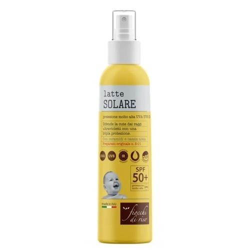Fiocchi di Riso Latte Solare BB 50+ 140 ml Protezione Solare Alta per Neonati e Bambini