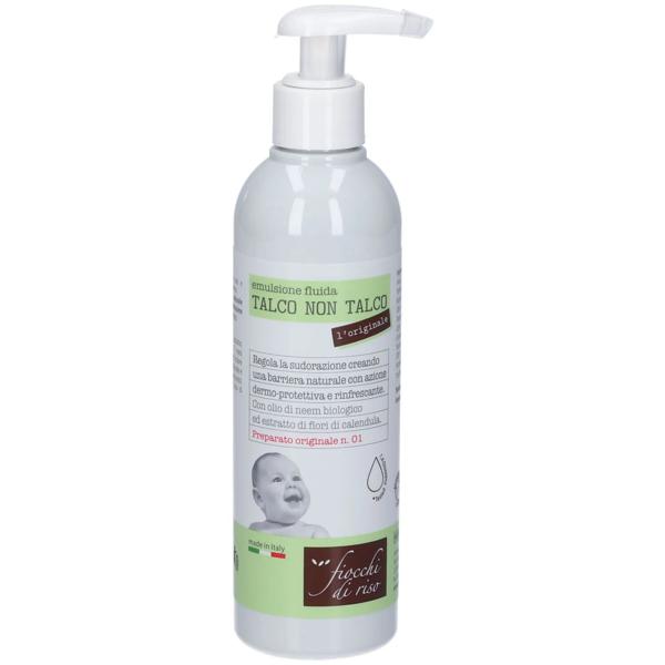 Fiocchi di Riso Emulsione Fluida Talco Non Talco 240 ml con Azione Dermo-Protettiva e Rinfrescante