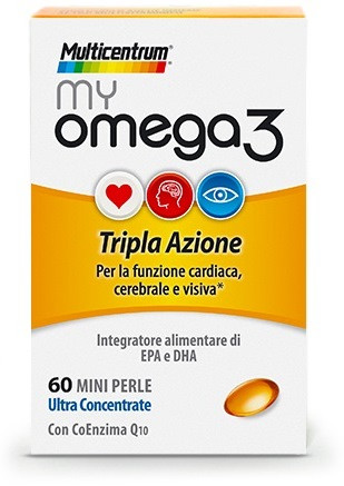 Multicentrum Cuore Mente Vista Boost Omega 3 Integratore Alimentare EPA e DHA Coenzima Q10 60 perle - SCADENZA MAGGIO 2025