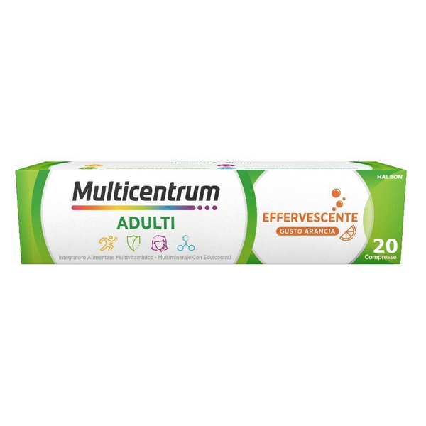 Multicentrum Adulti Effervescente Integratore Alimentare Multivitaminico Vitamina B C D3 Ferro 20 Compresse