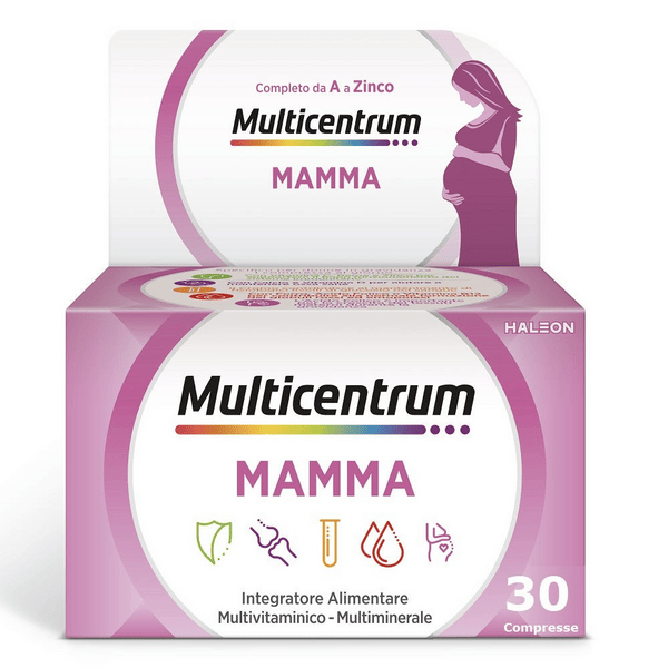 Multicentrum Mamma Integratore Alimentare Multivitaminico Gravidanza Acido Folico D3 Calcio 30 Compresse