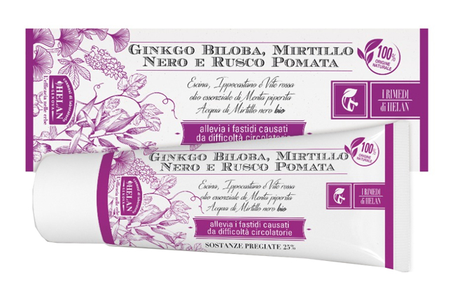 Helan I RIMEDI DI HELAN Ginko Biloba, Mirtillo Nero e Rusco Pomata 75 ml
