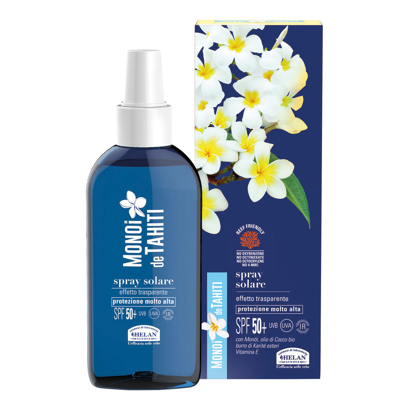 Helan Monoi de Tahiti - Spray Solare Effetto Trasparente SPF50+, 150ml